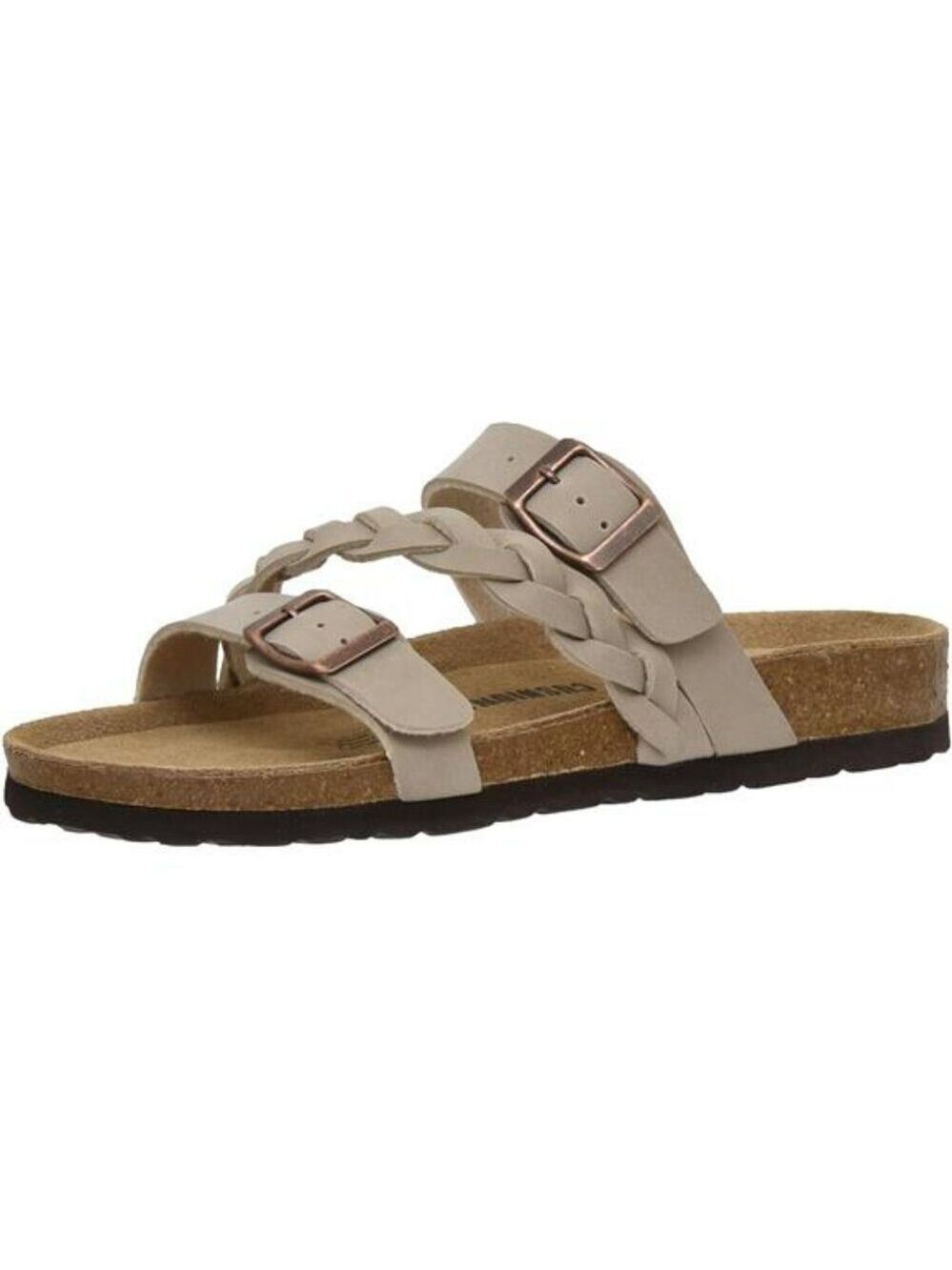 CUSHIONAIRE Cork Footbed Sandals Women Arch Support Adjustable Summer Slides